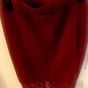 Burgundy pencil skirt